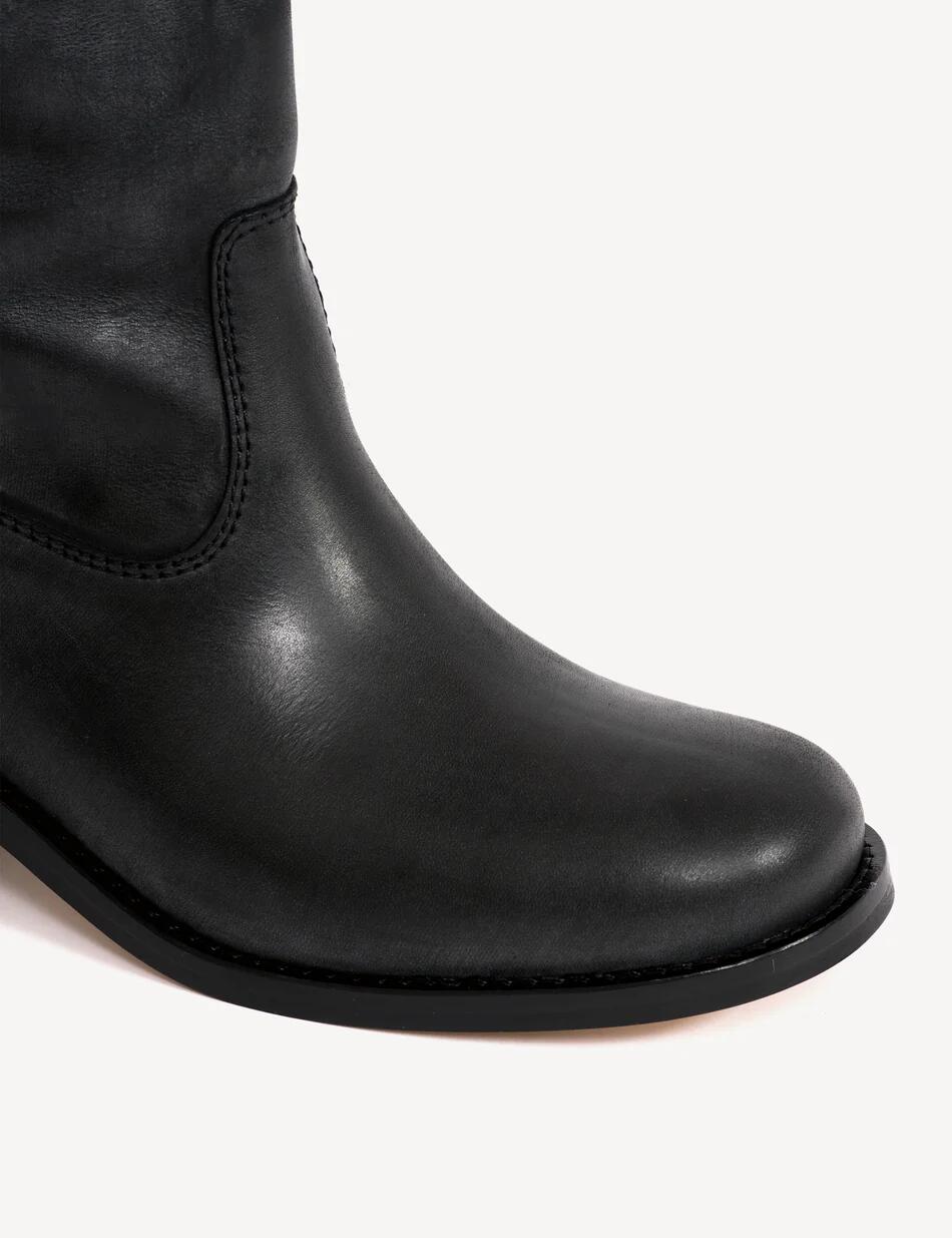 Ann Gaucho læderstøvler - sort